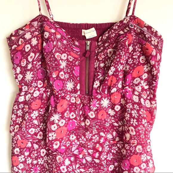 American Eagle Ruffle Tier Sleeveless Floral Dress - Picture 4 of 8